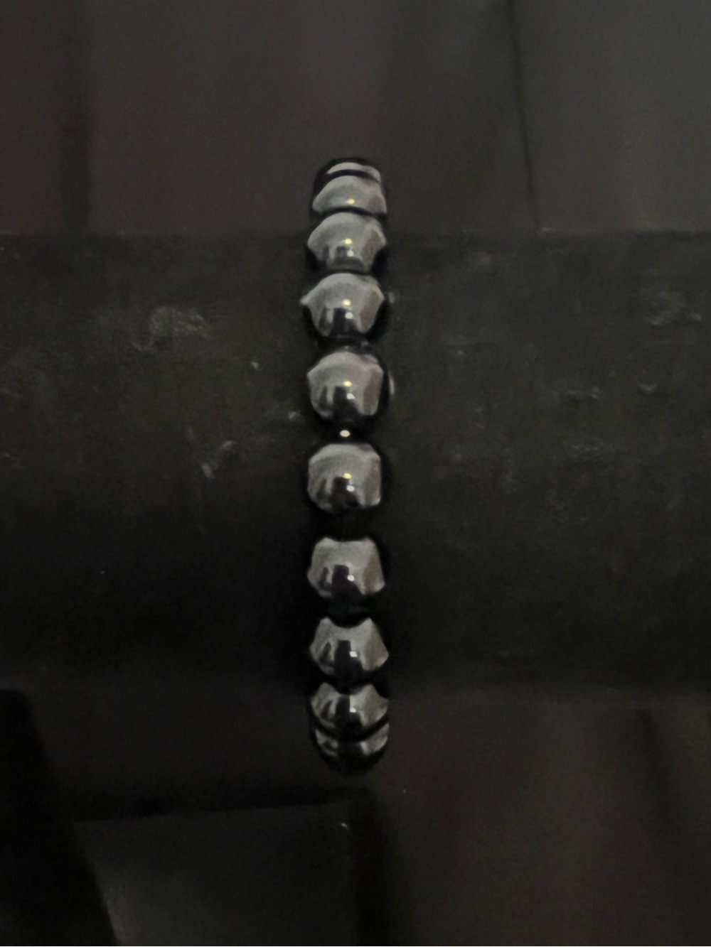 Polished Onyx Bead Stretch Bracelet